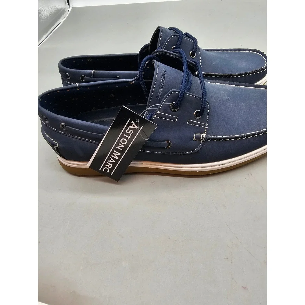 Aston Marc Sail-01 Mens Navy Blue Boat Shoes‎ Deck Shoes Size 9 H-7032